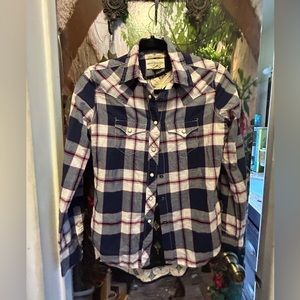 Denim & Supply Ralph Lauren Button Shirt cowgirl girls RL Plaid western snap